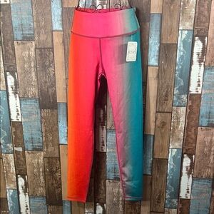 Active USA Gradient Leggings in Red and Blue